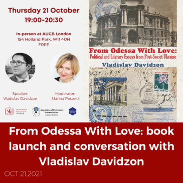 From Odessa With Love: book launch and conversation with Vladislav Davidzon